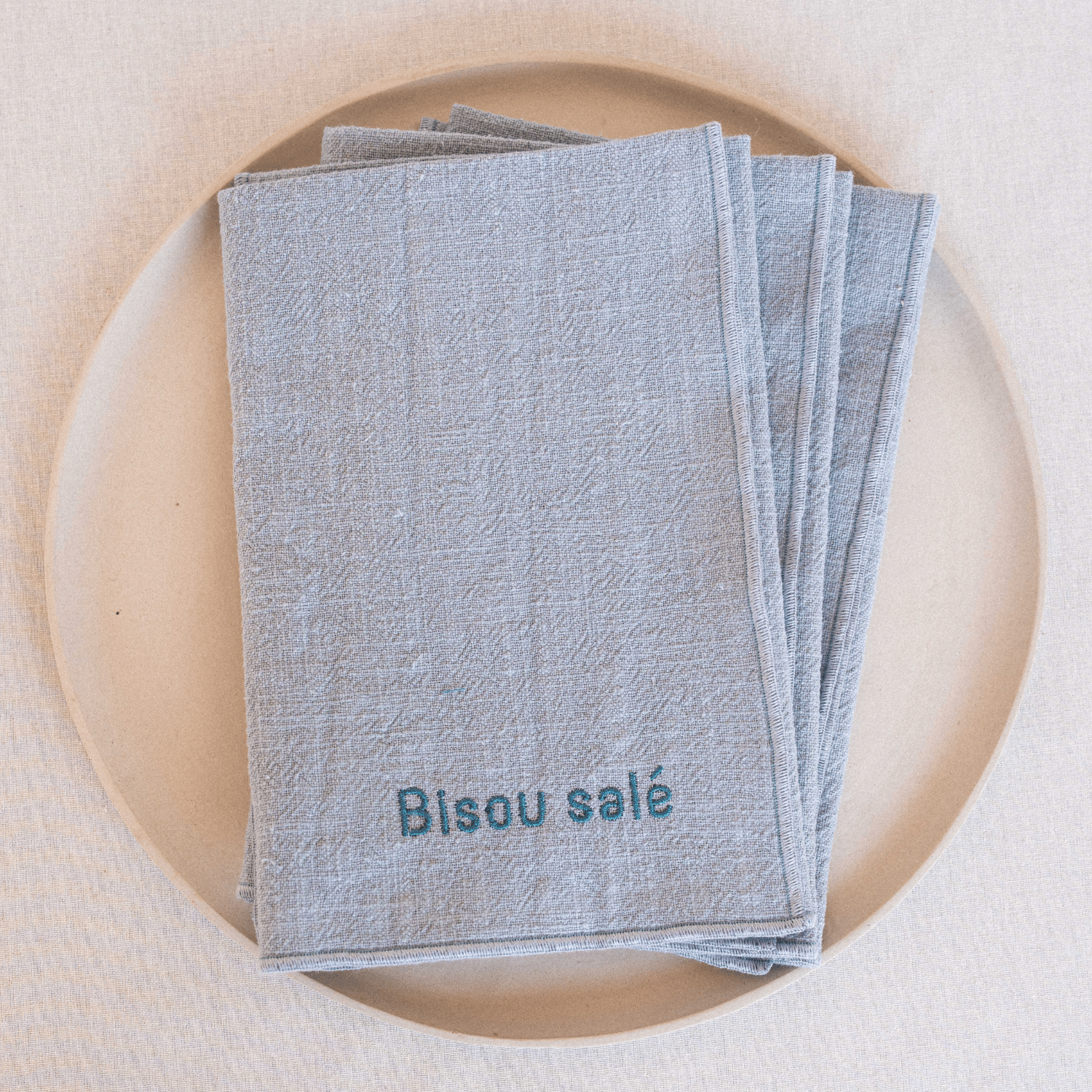 Pack 3 Misty Blue Napkins