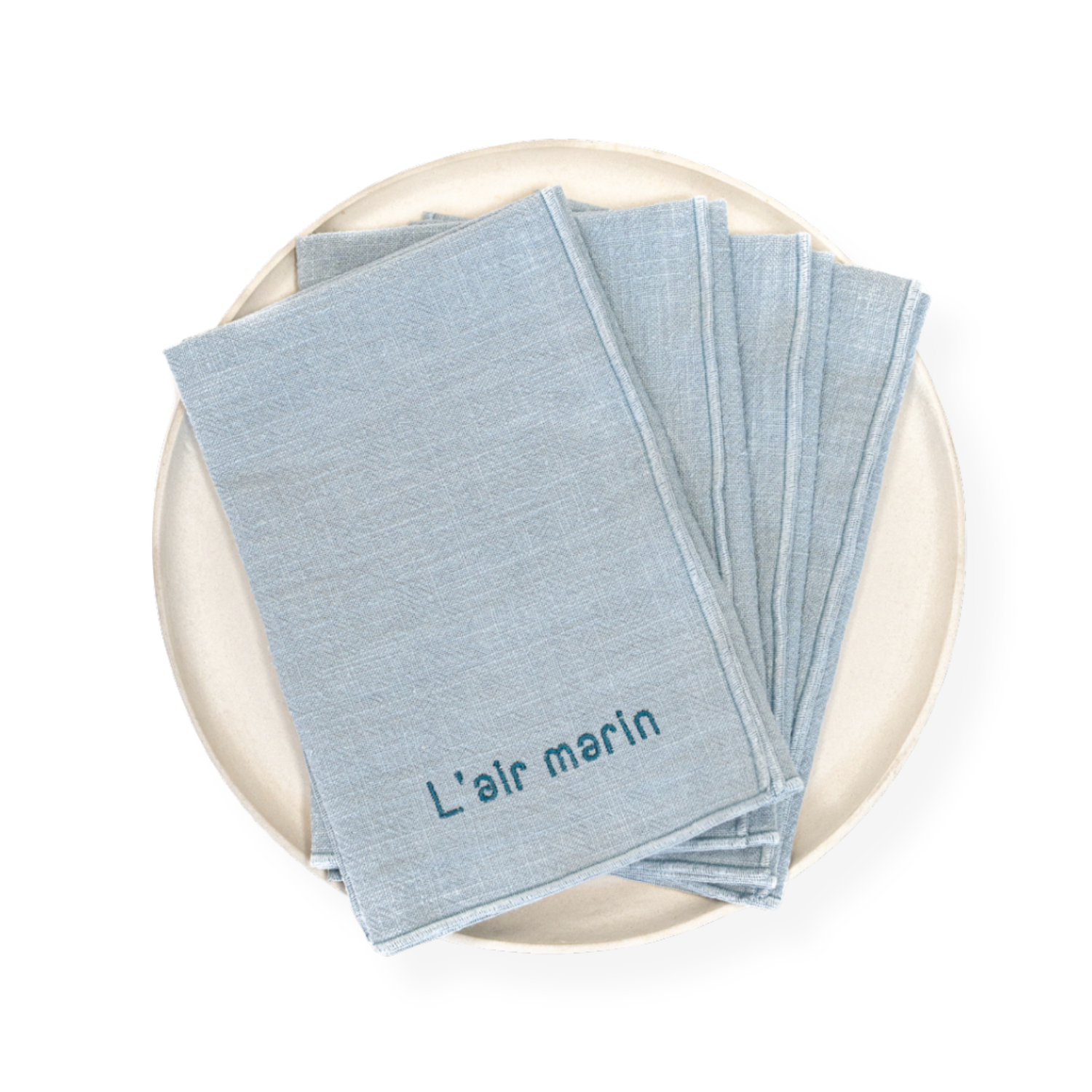 Set of 4 Misty Blue napkins