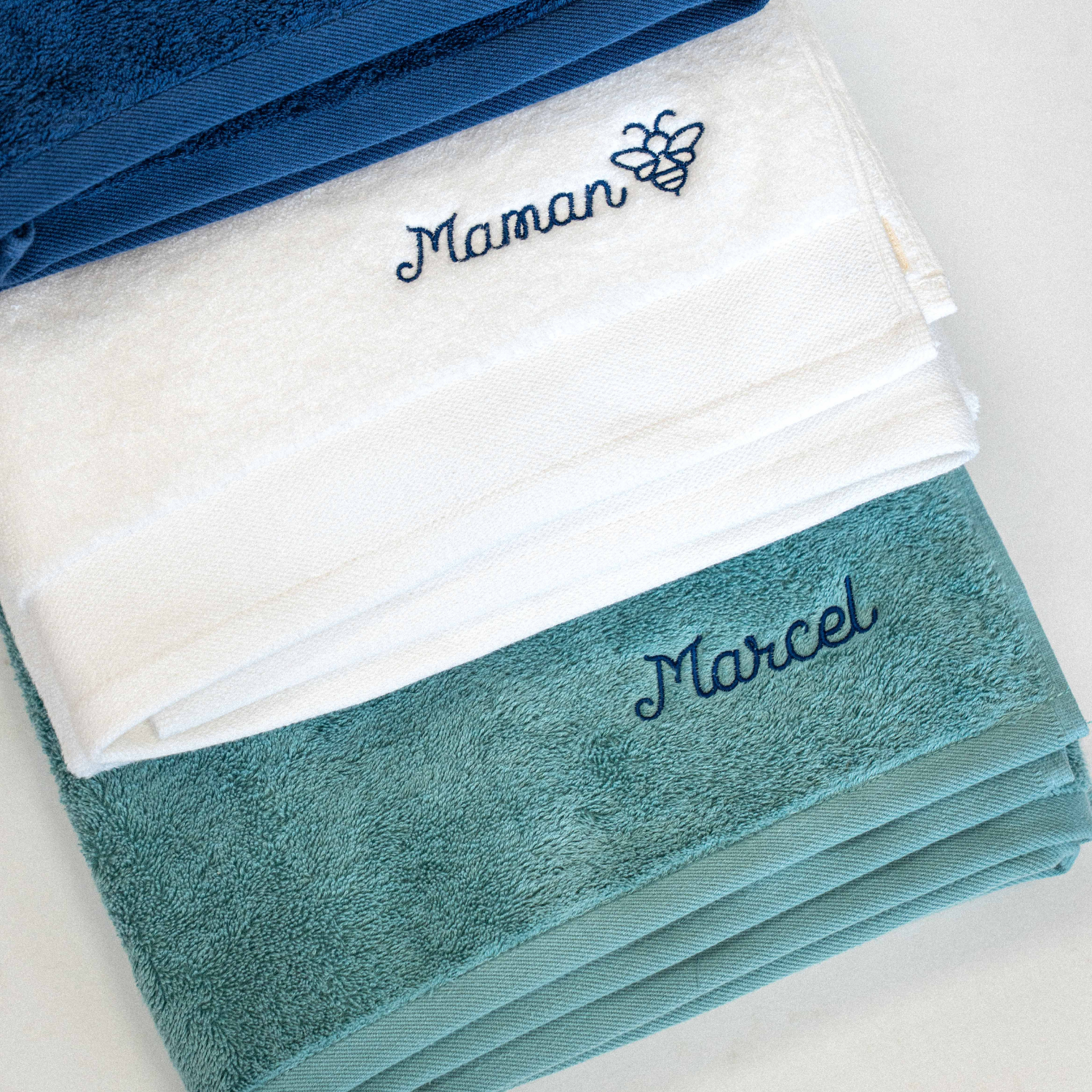 Drap de Bain Eponge Vert Marin
