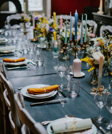 Serviettes de table Miel et Tilleul pour une table de mariage