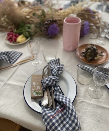 Serviettes de table à Carreaux pour le dîner presse Countryfication