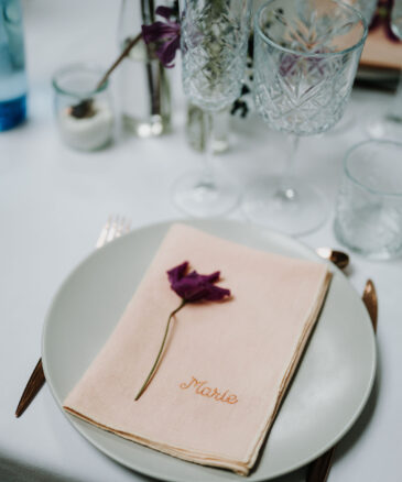 Serviettes de table Pêche pour une table de mariage